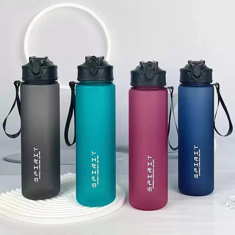 750ml Frosted BPA-Free Sports Water Bottle with Carry Rope