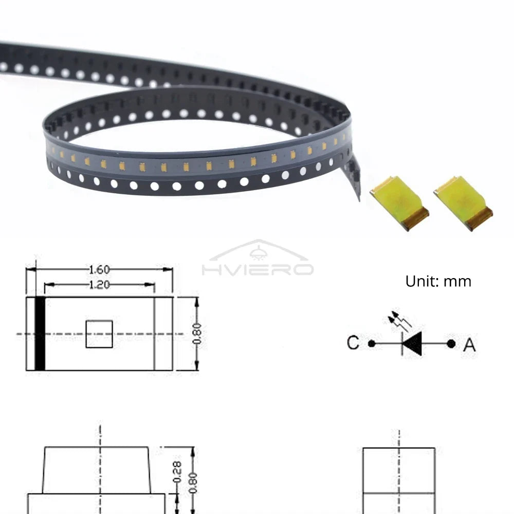 1000PCS 0603 SMD LED Assorted Kit – Super Bright DIY Chips
