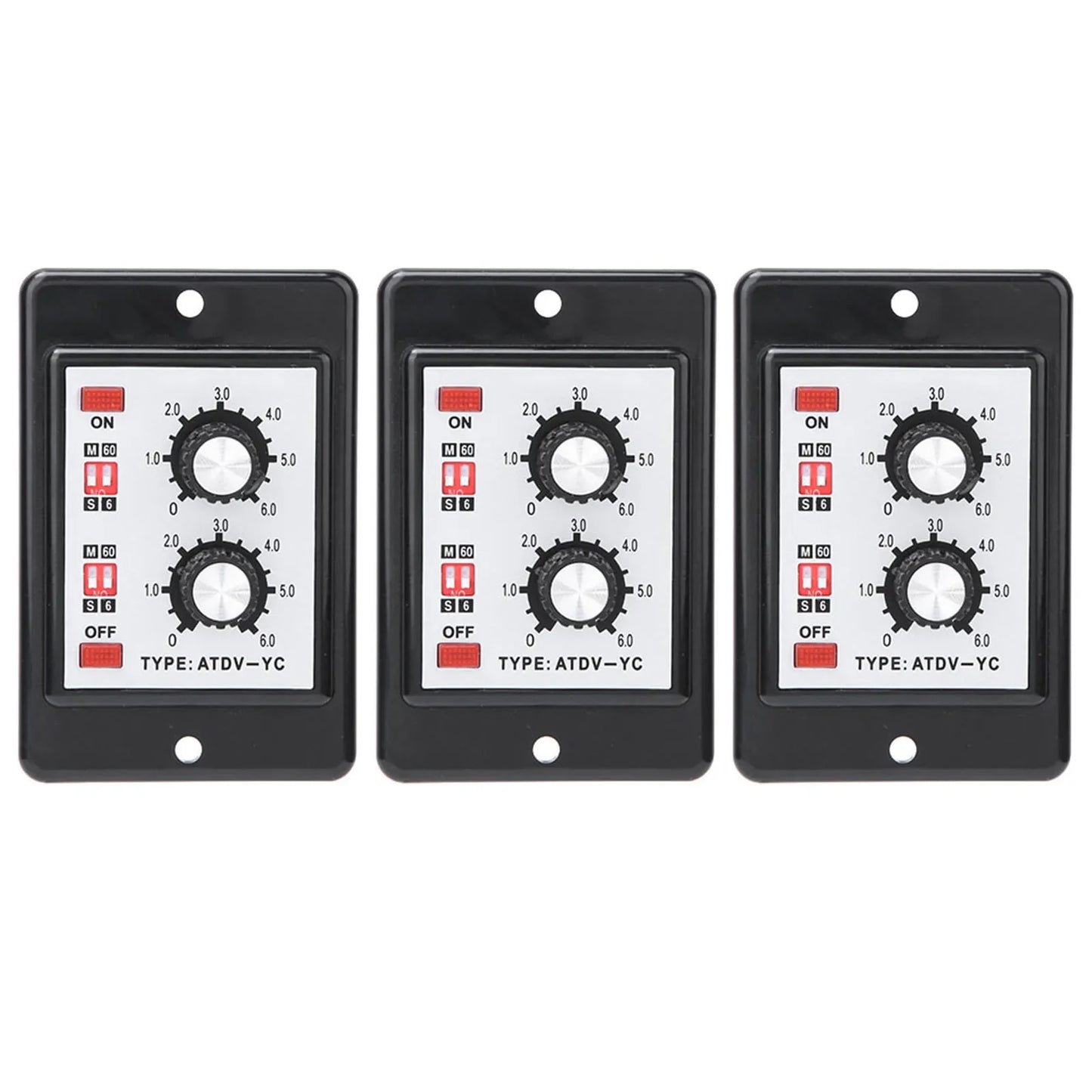 ATDV-YC 6S-60M Twin Timer Relay Off Switch Knob Control Time
