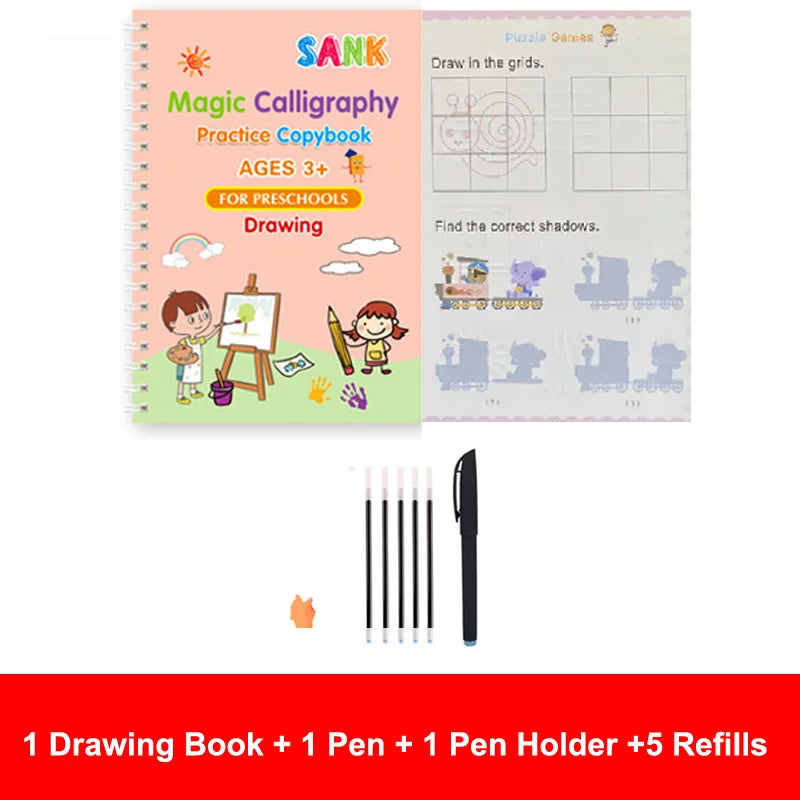 Sank Magic Practice Copybook Pen Preschools Kids Calligraphy English