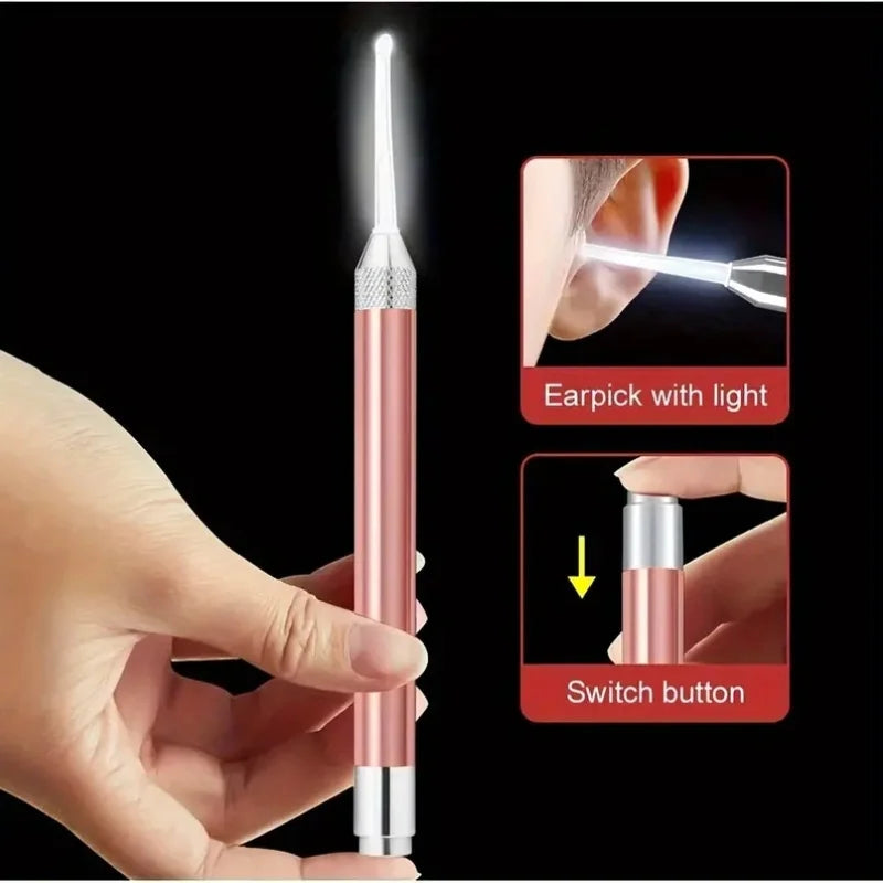 Luminous Ear Scoop, Stainless Steel Ear Scoop with Light, Luminous Ear Cleaner, Visual Ear Picking Tool Peaceful Pleasures Health and Wellness