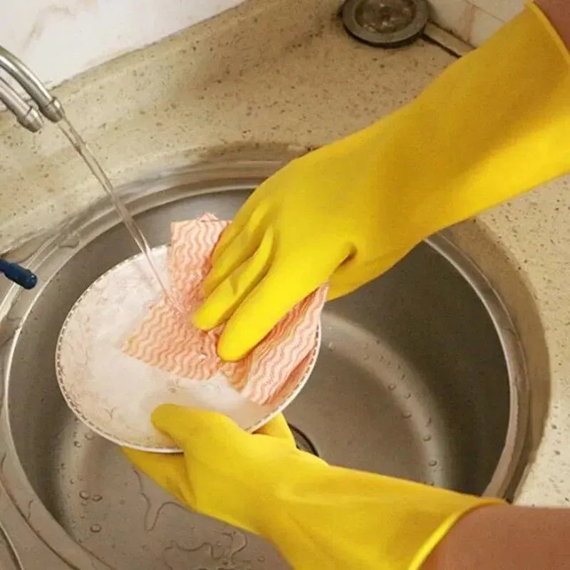 Waterproof Latex Dishwashing Gloves – Non-Slip Kitchen Cleaning