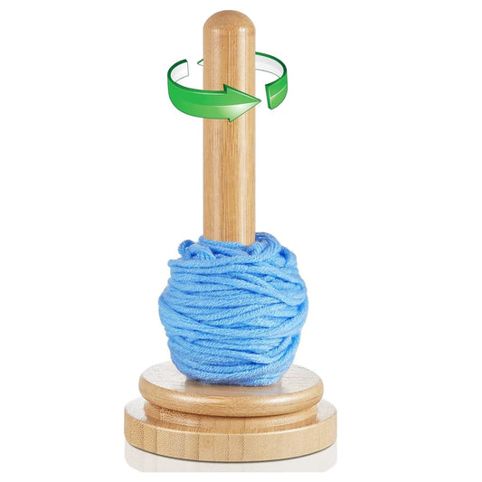 Wooden Yarn Skein Holder & Dispenser – Spinning Yarn Organizer for Crocheting, Knitting & Embroidery Peaceful Pleasures Health and Wellness