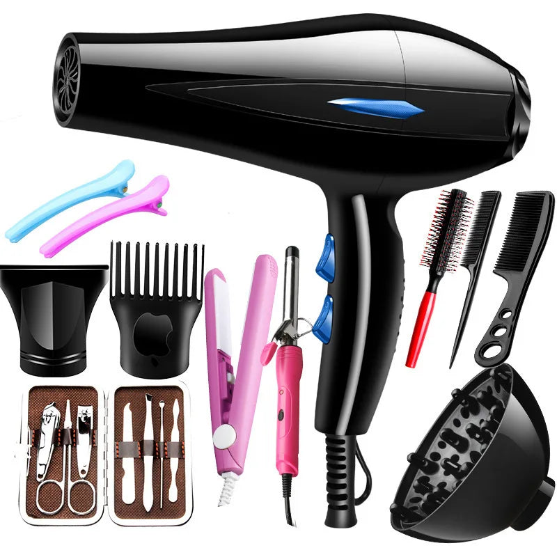 Hair Dryer 2200W Professional Powerful Hair Dryer Fast Heating Hot And Cold Adjustment Ionic Air Blow Dryer with Air Collecting Peaceful Pleasures Health and Wellness EU Plug 2531