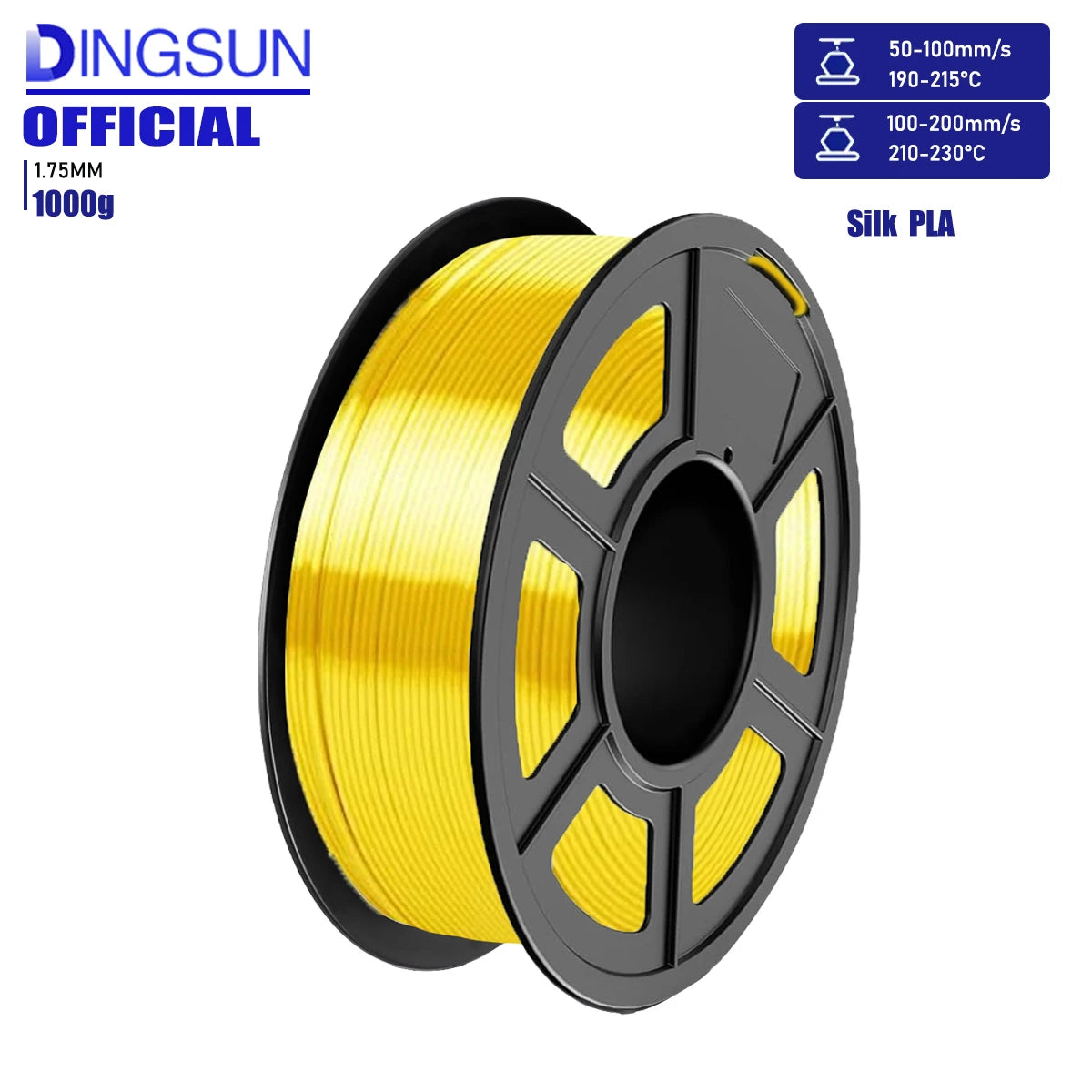 Silk PLA Filament 1.75mm | Metallic Shiny 3D Printer Filament 250g