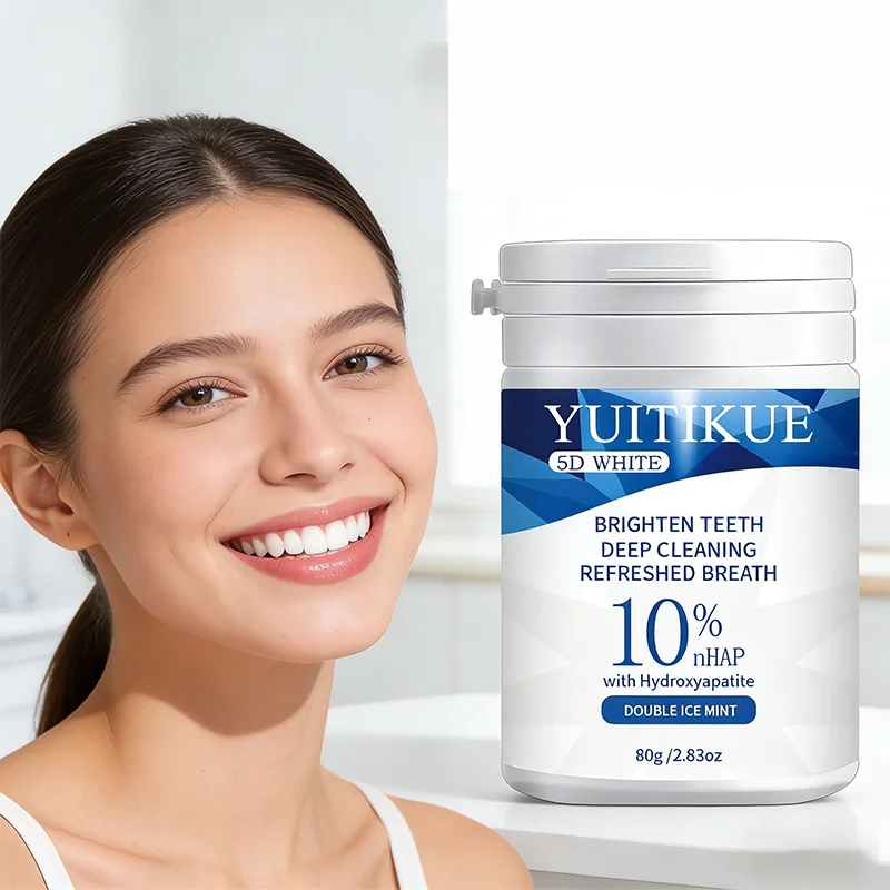 Yuitikue 5D White Teeth Powder, 10% Hydroxyapatite Tooth Brightening Powder for Deep Cleaning & Fresh Breath, 80g Peaceful Pleasures Health and Wellness