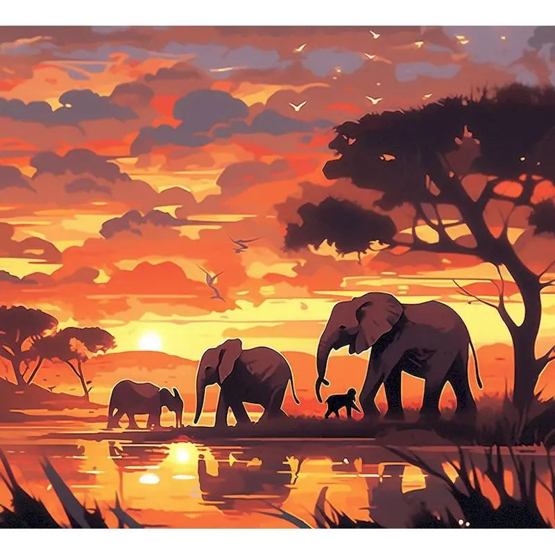 GATYZTORY Frame African Elephant diy painting by numbers animal modern wall art picture acrylic paint unique gift for home decor Peaceful Pleasures Health and Wellness 9946091 20x30cm Unframed