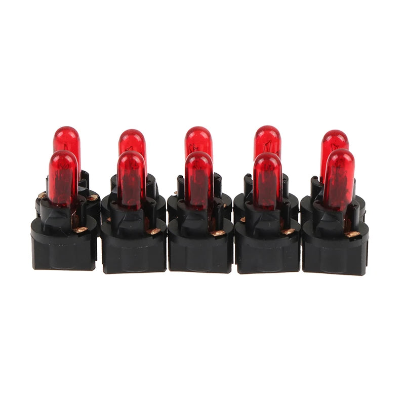10PCS 12V T5.5 Led Bulb W1.2WCar Interior Lights Dashboard Heating Indicator Wedge Auto Instrument Lamp Air Conditioning Lamp Peaceful Pleasures Health and Wellness Red
