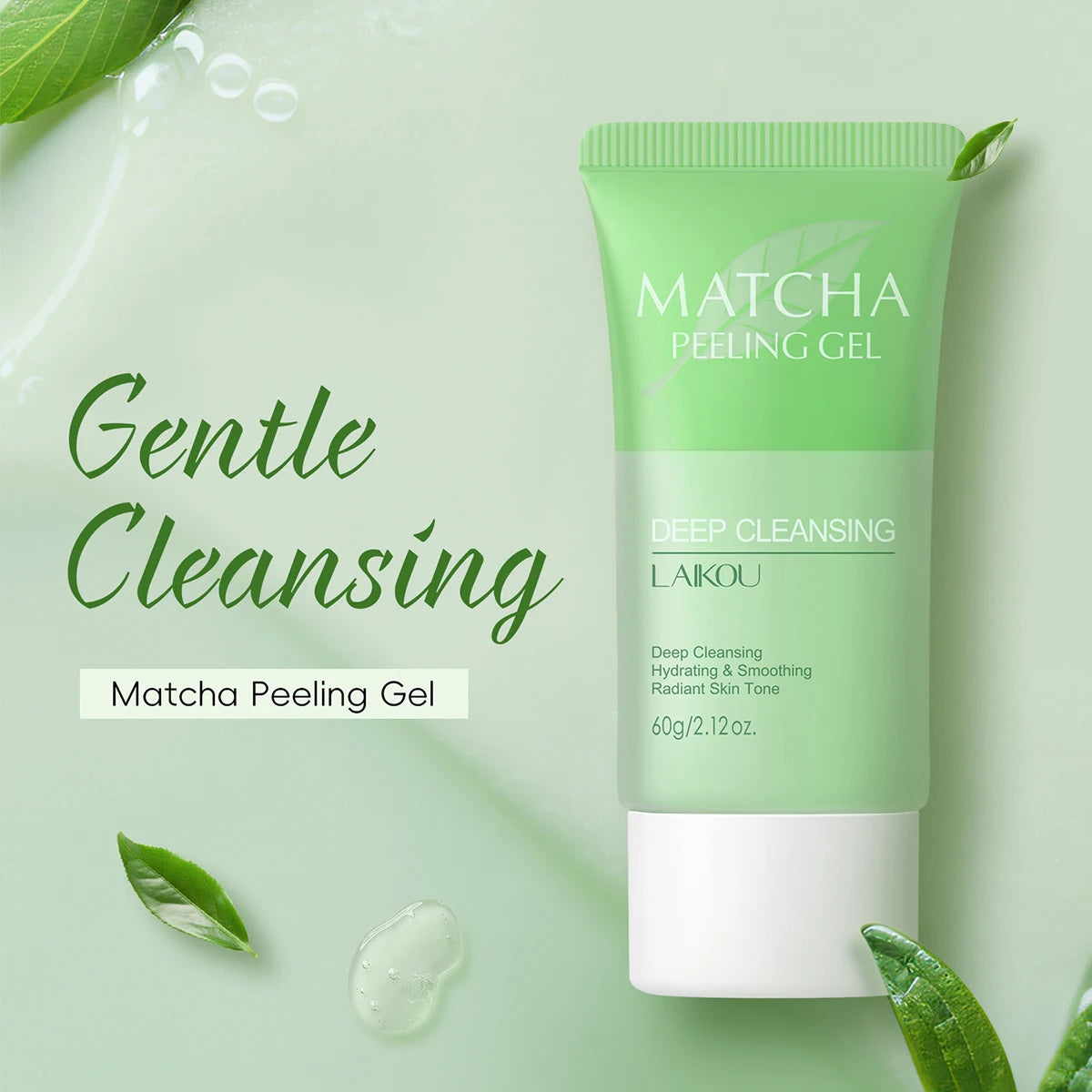LAIKOU Matcha Exfoliating Exfoliate Peeling Gel Facial Scrub Moisturise Nourishing Repair Scrubs Face Cream Skin Care 60g Peaceful Pleasures Health and Wellness