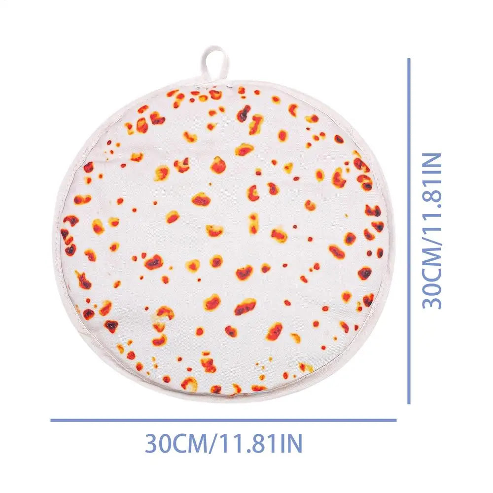 12Inch Microwaveable Tortilla Warmer 1PC Thermal Fabric Holder for Naan Bread, Pizza, Taco, Home Party & Family Meals Peaceful Pleasures Health and Wellness A