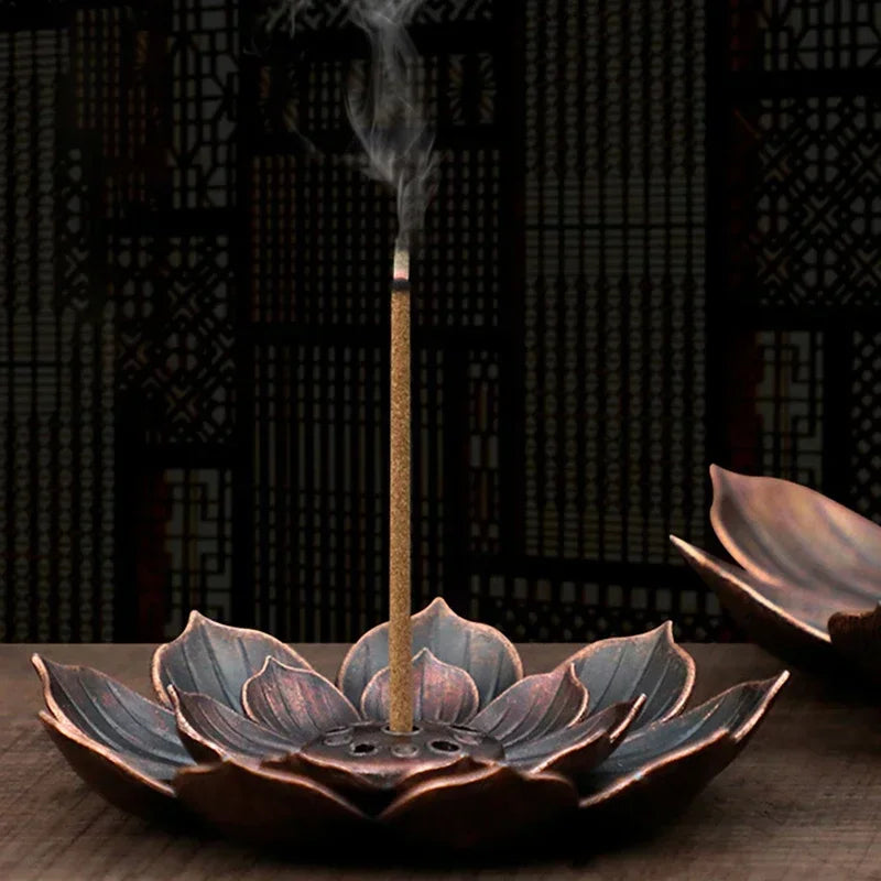 Lotus Alloy Incense Burner Stick Holder Plate | Buddhism Censer