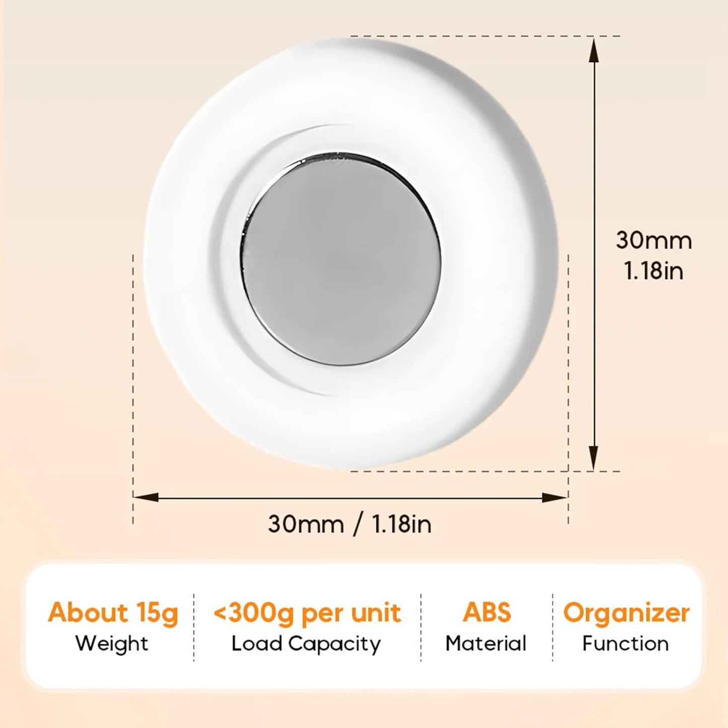 Round Magnetic Hooks Wall Mount Strong Magnet Holder for Fridge Sticker Remote Control Storage Holder Home Organizer Hook Peaceful Pleasures Health and Wellness