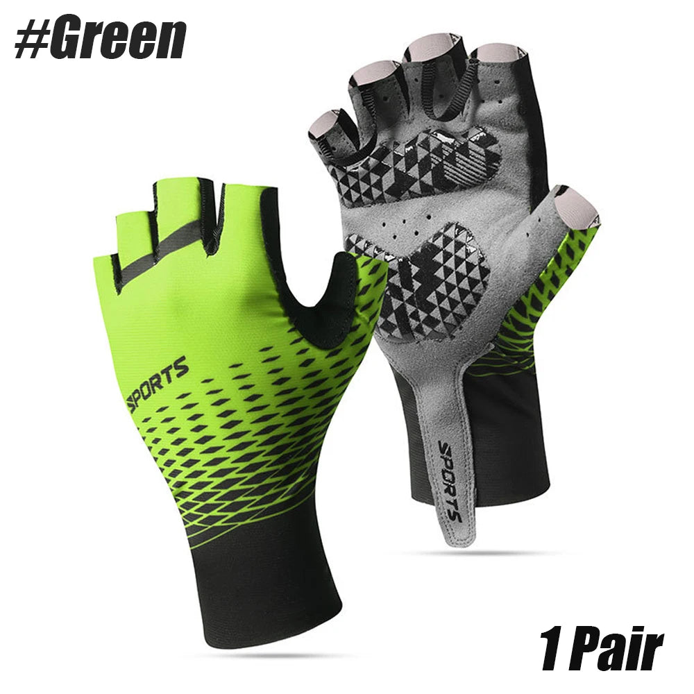 1Pair Cycling Bike Gloves,5MM Padded Half Finger Bicycle Gloves,Summer Road Bike Gloves for Cycling,Running,Working Out Peaceful Pleasures Health and Wellness green XL
