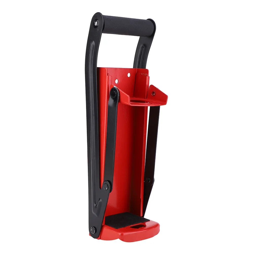 Can Crusher Red Steel Rubber Handle Plastic Bottle Recycling Tool