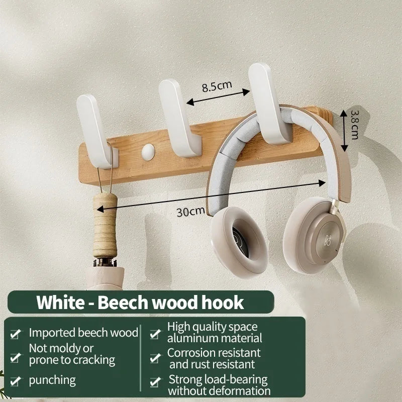 Wood & Aluminum Wall Hooks – Coat, Robe & Towel Hanger Rack