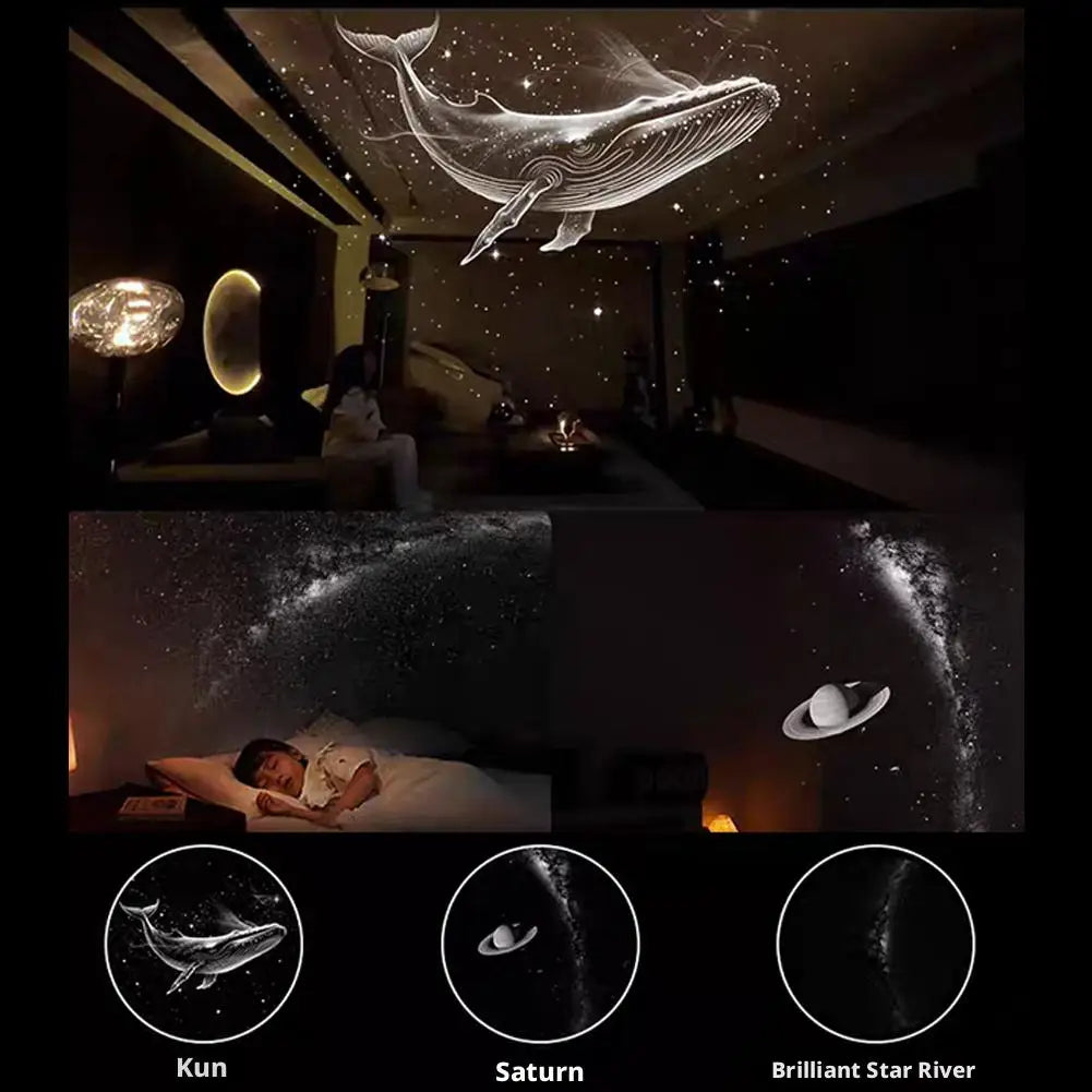 2-in-1 Galaxy Star Projector Night Light – 360° Rotating LED