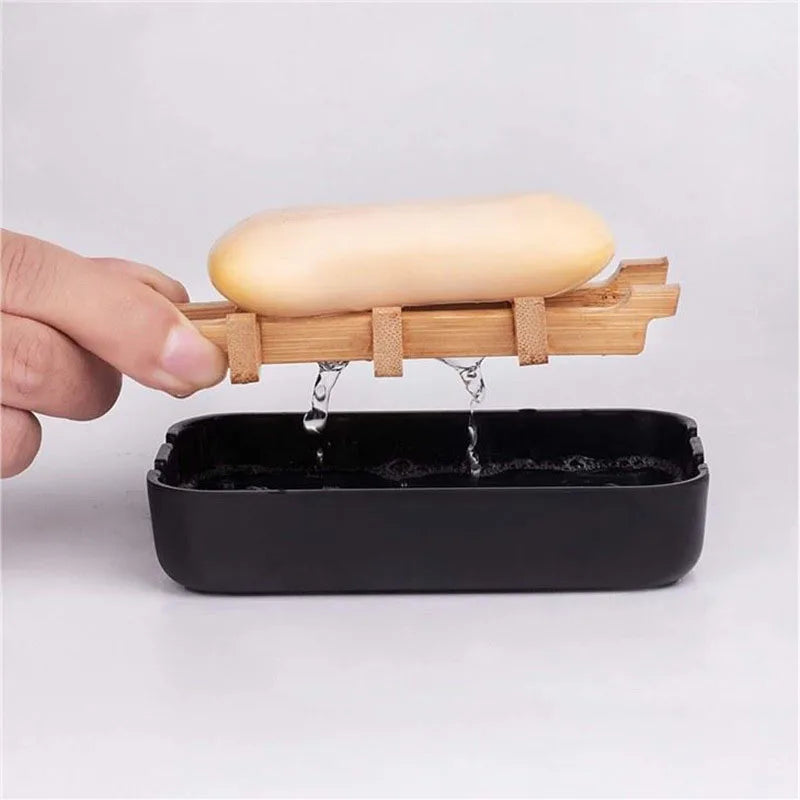 Bamboo wooden soap dish, bathroom soap rack, shower soap rack, sink deck, bathtub, shower tray Peaceful Pleasures Health and Wellness