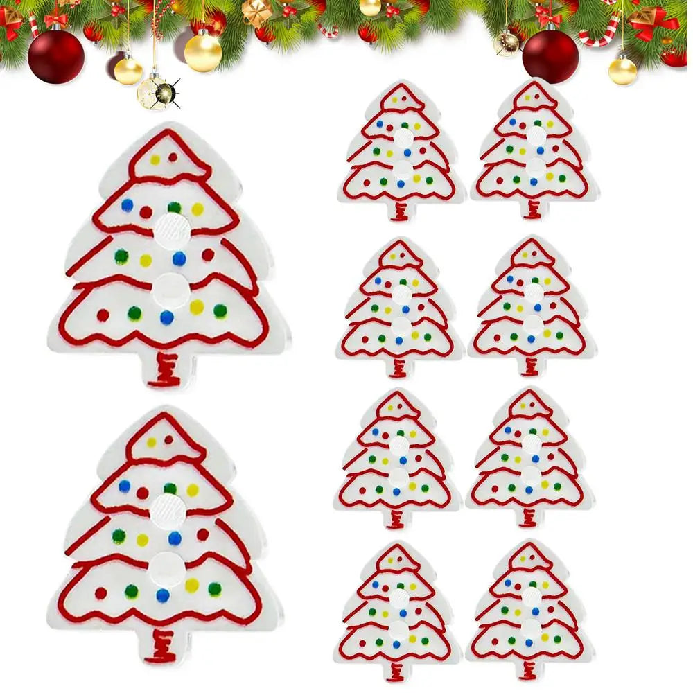 Christmas Buttons For Crafts 10-Piece Tree-Shaped Decoration Pin Ornament 2D Acrylic Christmas Craft Supplies For Holiday Peaceful Pleasures Health and Wellness China Mainland 02