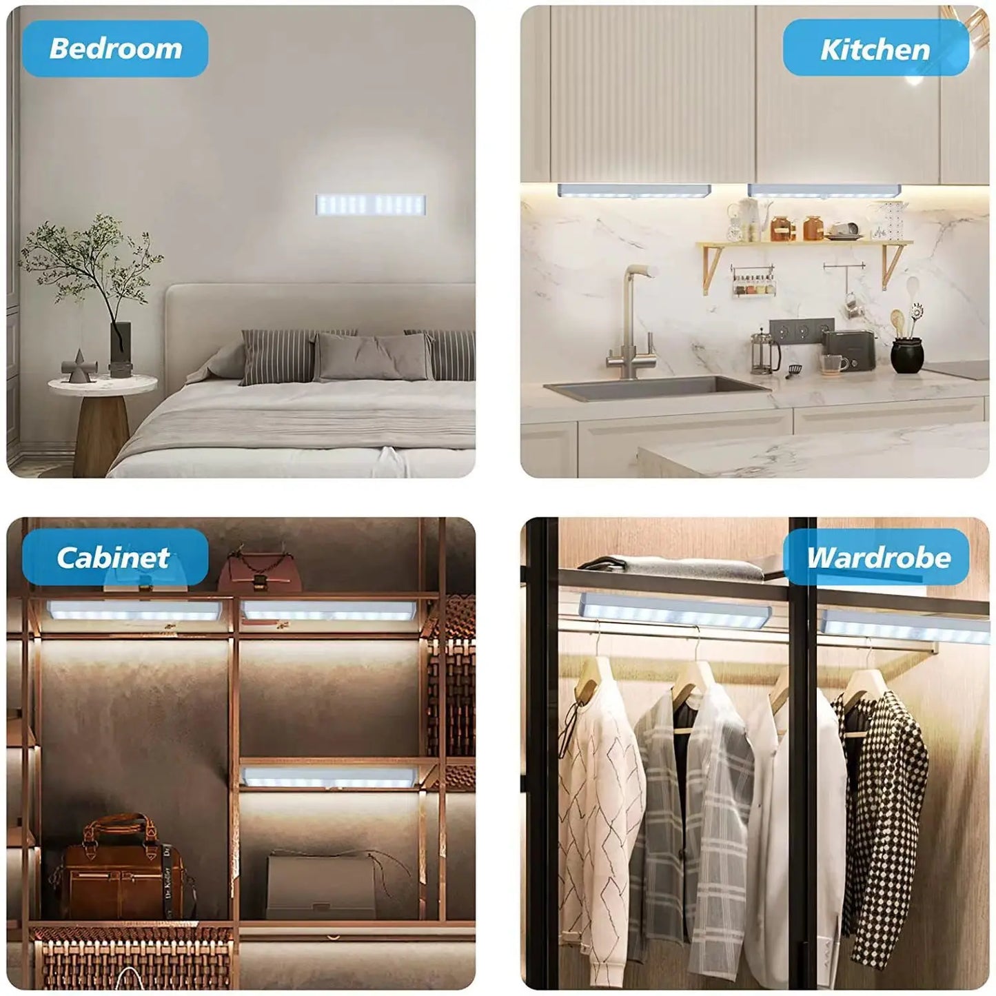 SHINEKNOT Motion Sensor LED Cabinet Light | USB Rechargeable