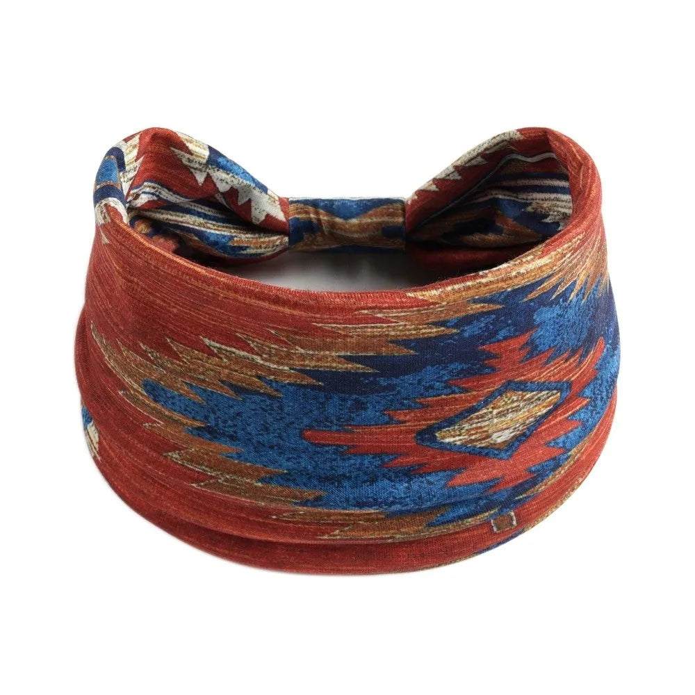 Boho Knot Wide Turban Headband – Elastic Hair Wrap for Women