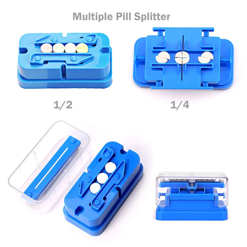 Pill Splitter & Cutter – Stainless Steel Blade, 1/2 & 1/4 Cut
