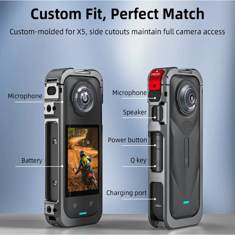 Insta360 X5 Metal Cage Kit – Aluminum Frame & Lens Guard