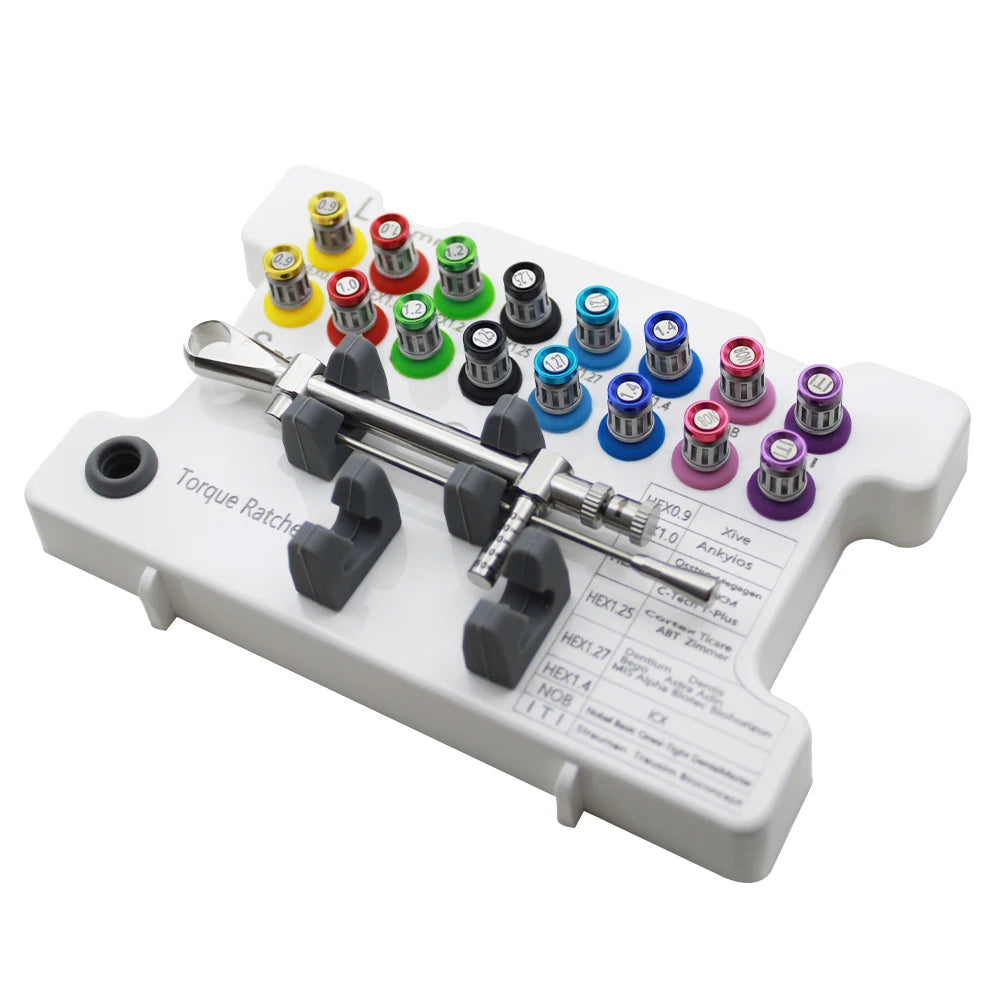 Dental Implant Torque Wrench Kit 10-70 Ncm | 16-Piece Driver