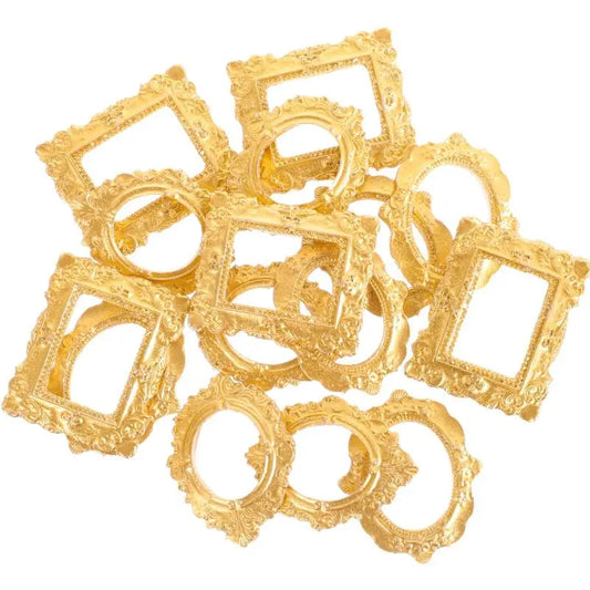 15Pcs Miniature Dollhouse Picture Frames – DIY Resin Ornaments Dollhouse Miniature Ornaments Peaceful Pleasures Health and Wellness