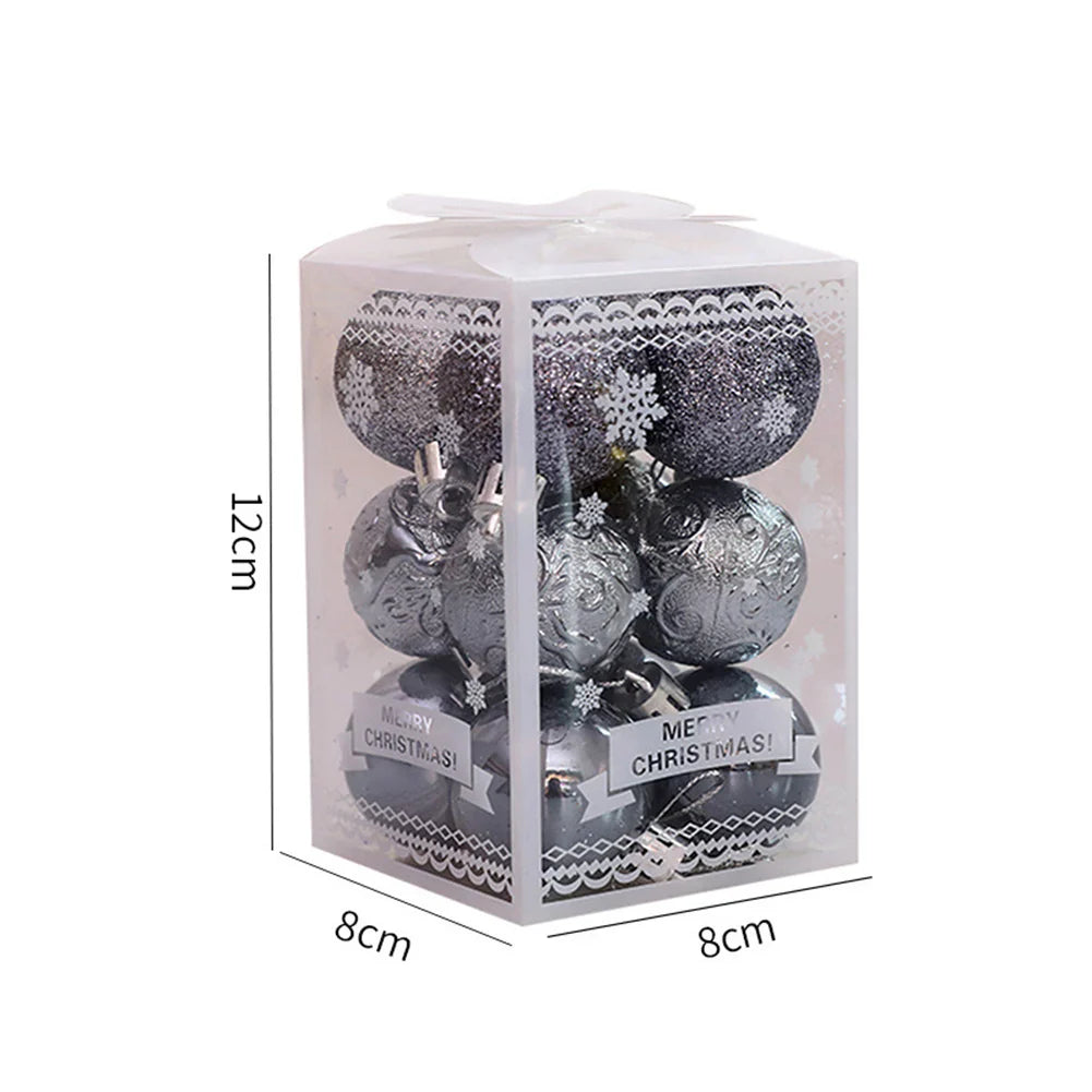 12-Pack 4cm Plastic Christmas Ball Ornaments – Shiny Baubles