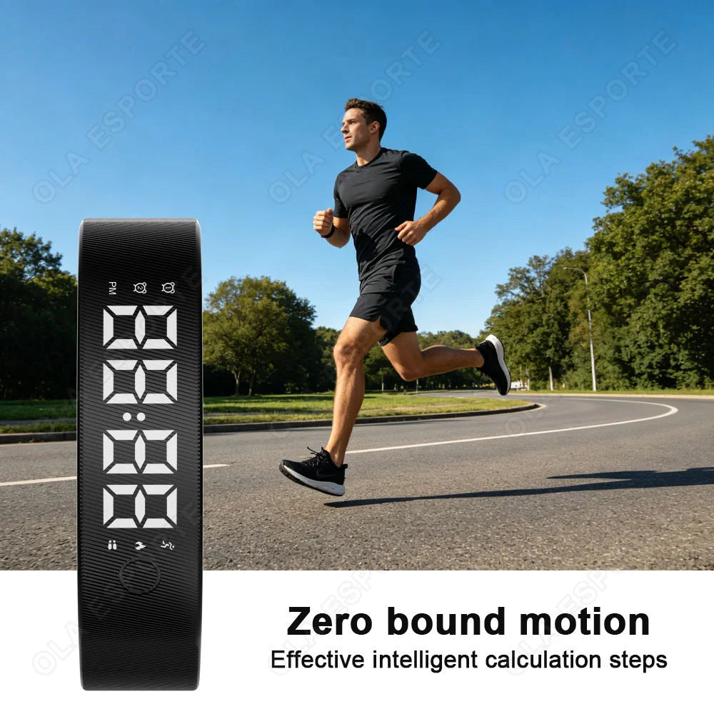 LED Digital Alarm Clock Watch Adjustable Snooze-proof Alarm Bracelet with Running Pedometer IP65 Waterproof Vibrating Alarm Hw12 Peaceful Pleasures Health and Wellness