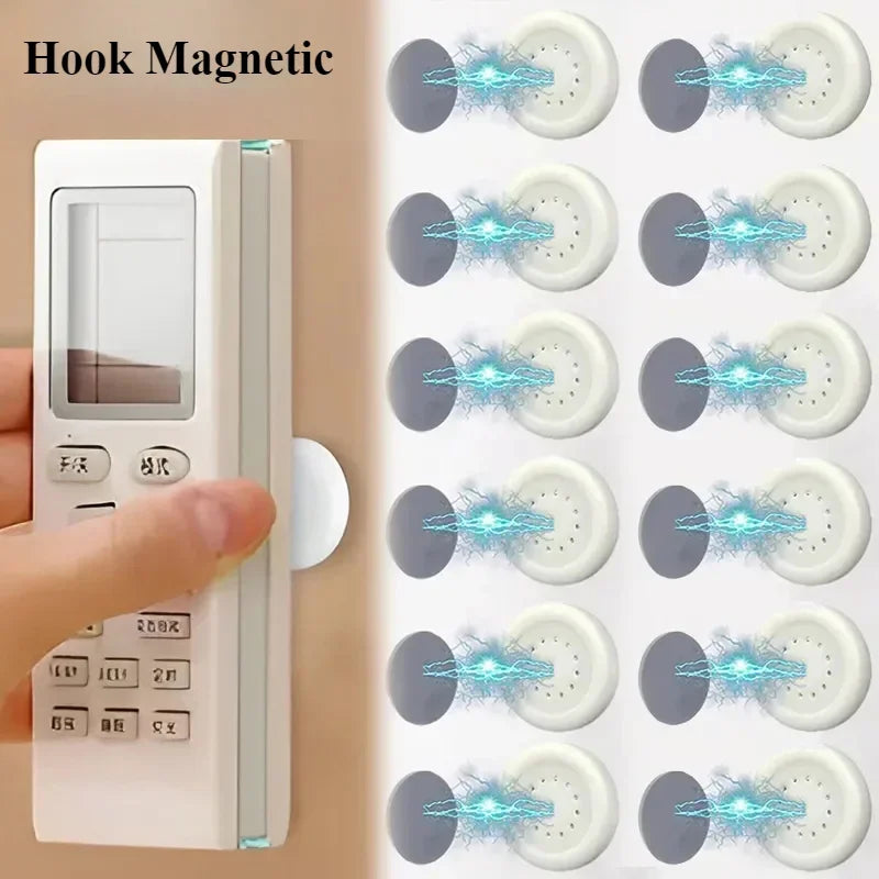 Magnetic Wall Hooks – Key & Remote Holder Storage Rack 12 Pcs