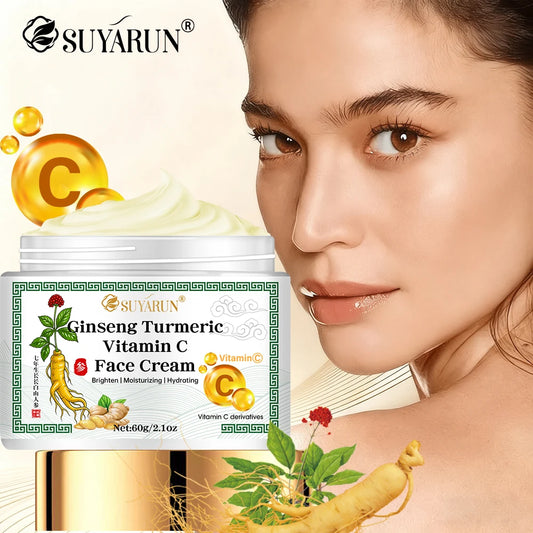 SUYARUN Ginseng & Turmeric Face Cream - Intense Moisturizing, Anti-Aging, Brightening Skincare for Dry/Sensitive Skin Peaceful Pleasures Health and Wellness