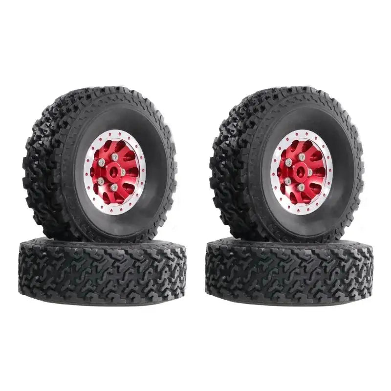 RC Car Beadlock Wheel & Tire Set of 4 – 71mm Aluminum Alloy
