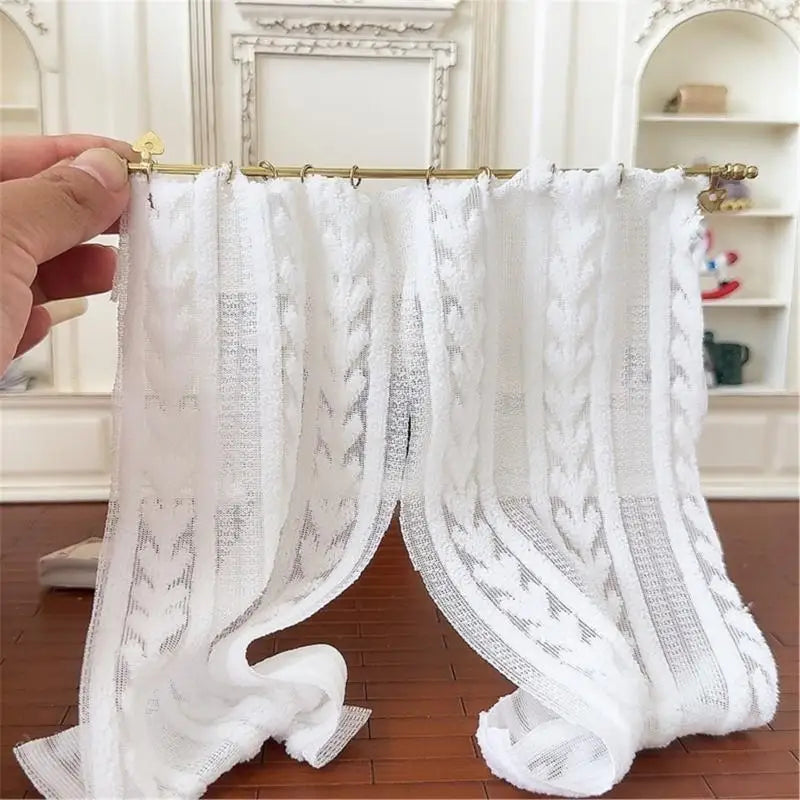 1/12 Scale Miniature Golden Curtain Rod | Dollhouse Accessory