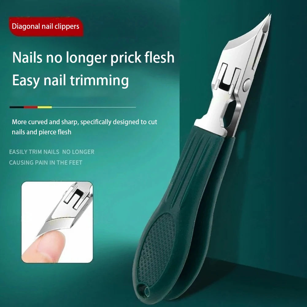 Wide-Jaw Slanted Nail Clipper | Anti-Splash Trimmer Set