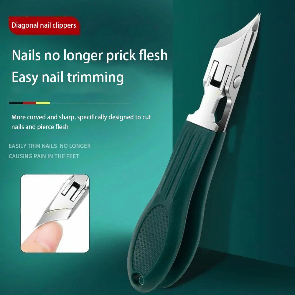Wide-Jaw Slanted Nail Clipper | Anti-Splash Trimmer Set
