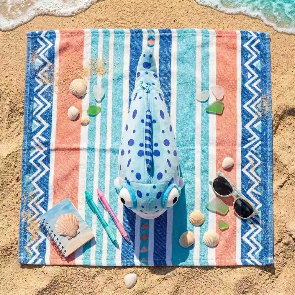 Blue Chubby Fish Pencil Case Student Cute Cartoon Shaped Storage Bag