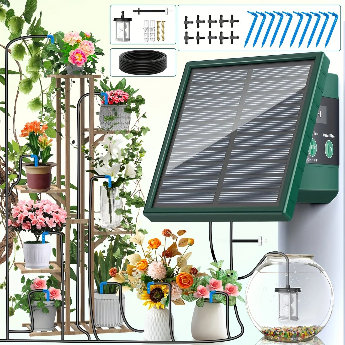 Solar Drip Irrigation Kit – Auto Plant Watering & Water Sensor