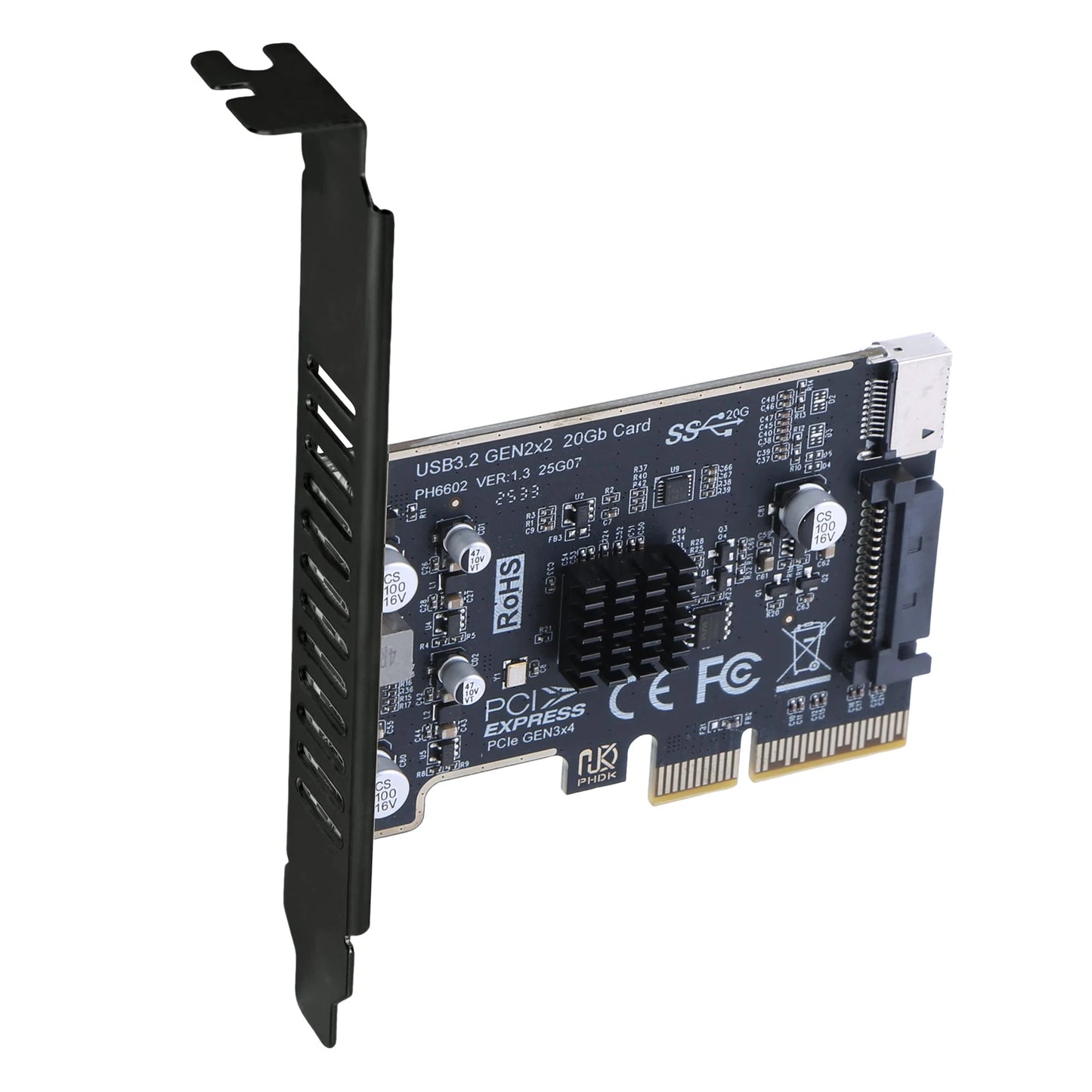 USB 3.2 GEN2 20Gb Riser Board PCI Express X4 To Type E Expansion Card Riser Converter for Desktop PC Front Panel TYPE C Peaceful Pleasures Health and Wellness