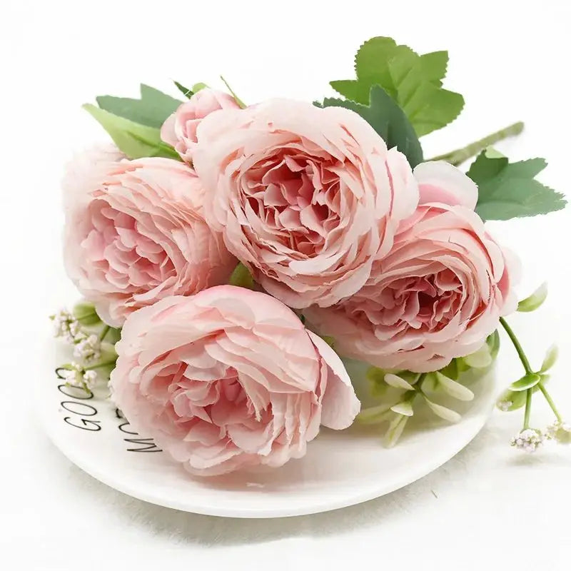 Artificial Silk Peony Flowers | Wedding & Home Decor Bouquet
