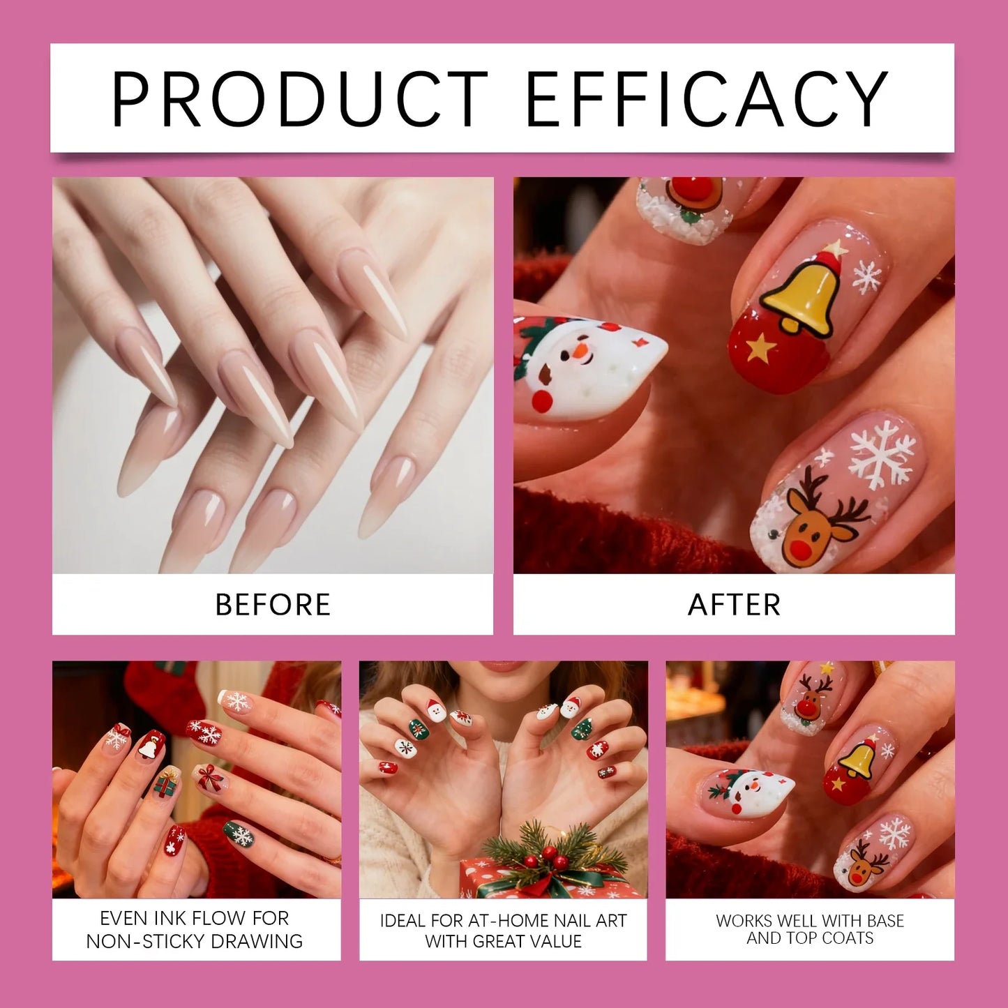 Nail Art Pen – Fine Tip, Waterproof, Quick Dry DIY Marker