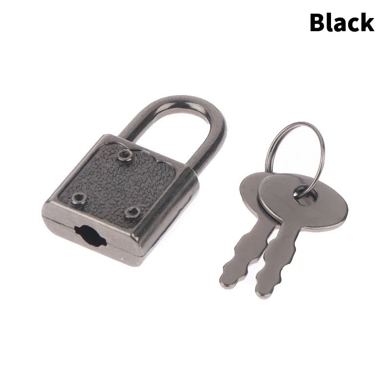 1Set 6Colors Rectangle Padlocks Mini Luggage Hardware Locks With Key Lock For Travel Wedding Jewelry Box Diary Book Suitcase Peaceful Pleasures Health and Wellness Black