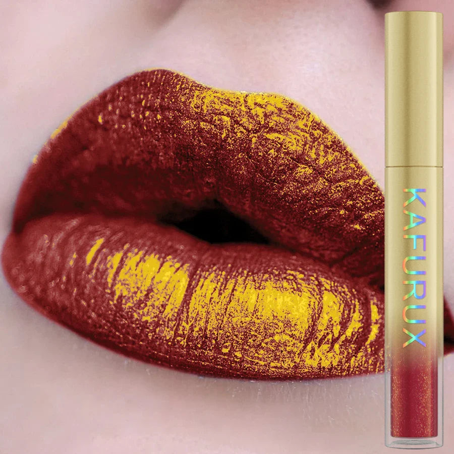 KAFURUX Glitter Lip Gloss – 14 Shades, Metallic & Waterproof