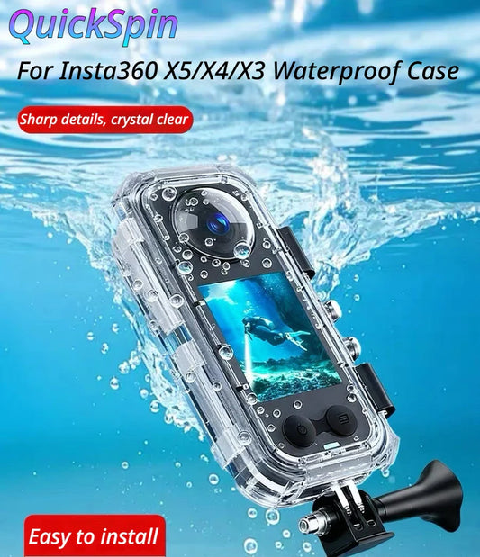 Insta360 X5/X4/X3 Invisible Dive Case | 60M Waterproof Housing Underwater Camera Housing Oasis Select