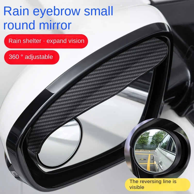 Universal Car Rearview Rain Eyebrow Blind Spot Mirror Small Round Mirror 360 Degrees Parking Auxiliary Mirror Shield Accessories Peaceful Pleasures Health and Wellness
