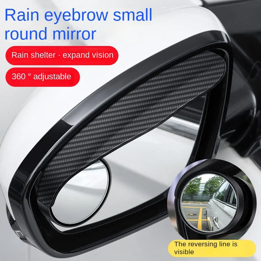 Universal Car Rearview Rain Eyebrow Blind Spot Mirror Small Round Mirror 360 Degrees Parking Auxiliary Mirror Shield Accessories Peaceful Pleasures Health and Wellness