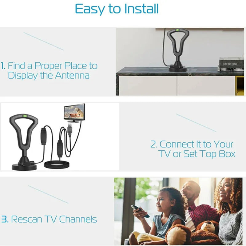 Dual Amplifier Indoor Outdoor HDTV OTA Antenna – DTMB