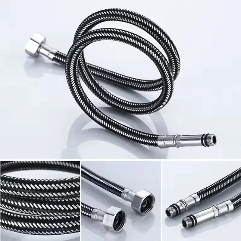 G1/2" Stainless Steel Braided Faucet Hose – 2 Pack, 60–100cm