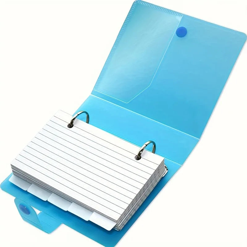 50-Page Lined Index Card Binder Set with Dividers & Flashcards