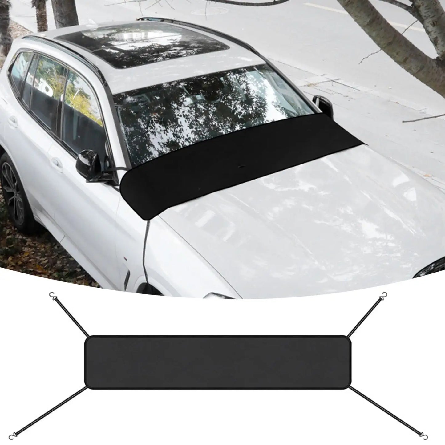 Car Windshield Cover Four-Season Protective Cover Shade Blocking Waterproof Protector For Truck Auto Leaves Protection Dust Peaceful Pleasures Health and Wellness